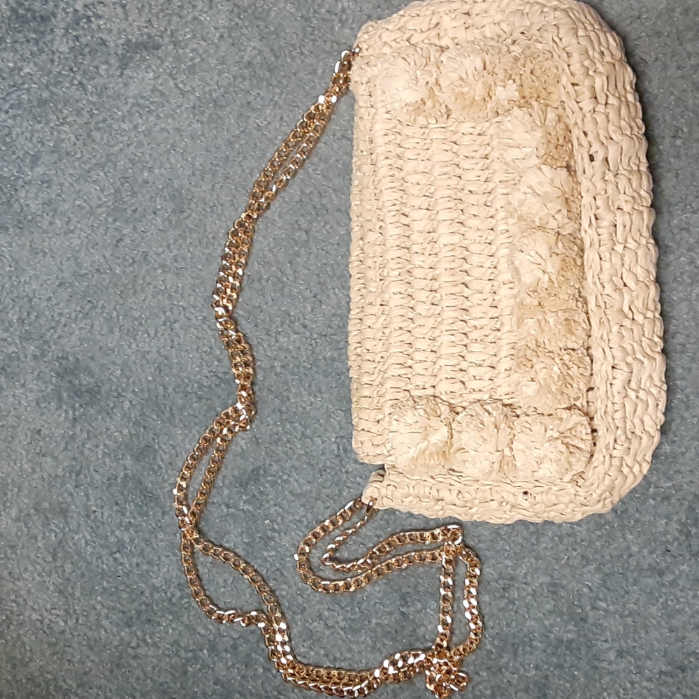 Anne Klein pom pom shoulder purse